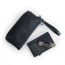 zip pouch with top stripe | lined | medium