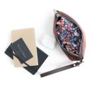 zip pouch with top stripe | lined | medium