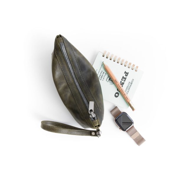zip pouch with top stripe | lined | medium - Image 4