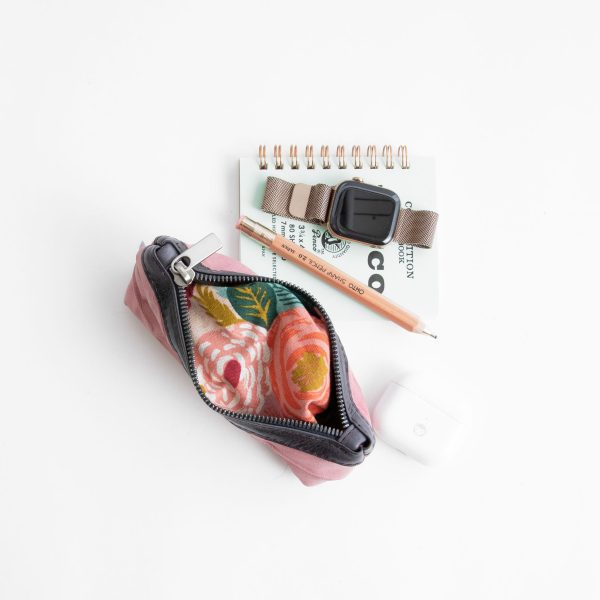 zip pouch with top stripe | lined | small - Image 4