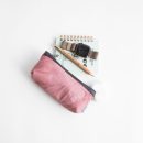 zip pouch with top stripe | lined | small