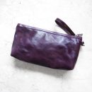 zip pouch with top stripe | lined | large
