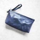 zip pouch with top stripe | lined | large