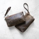 zip pouch with top stripe | lined | large