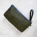zip pouch with top stripe | lined | large