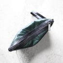 zip pouch with top stripe | lined | medium