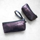 zip pouch with top stripe | lined | small