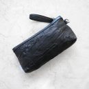zip pouch with top stripe | lined | medium