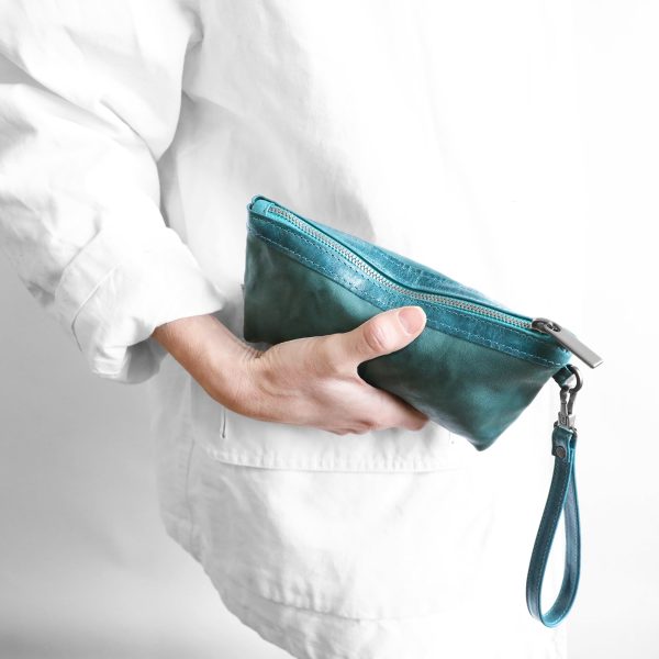 zip pouch with top stripe | lined | medium - Image 6