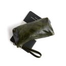 zip pouch with top stripe | lined | medium