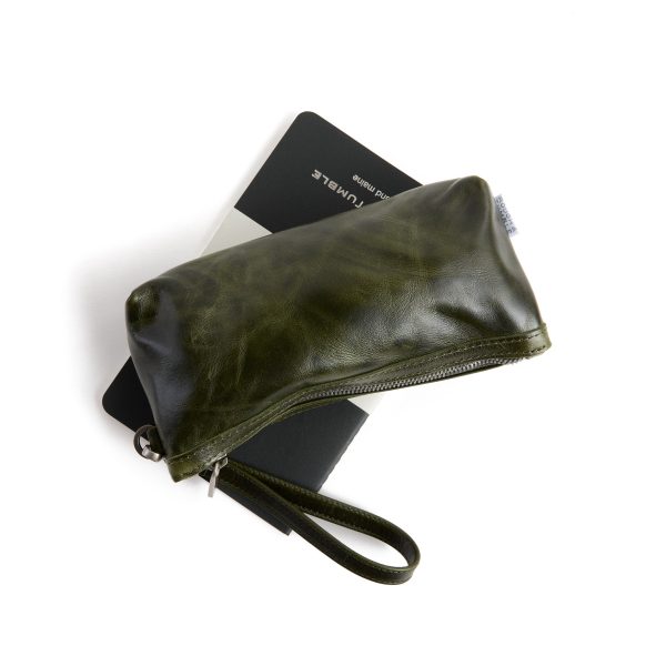 zip pouch with top stripe | lined | medium - Image 36