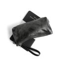 zip pouch with top stripe | lined | medium