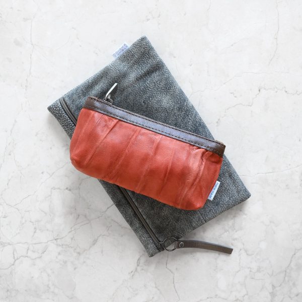 zip pouch with top stripe | lined | small - Image 6