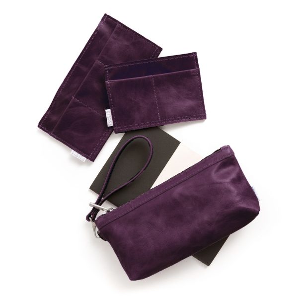 zip pouch with top stripe | lined | medium - Image 42