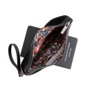 zip pouch with top stripe | lined | large